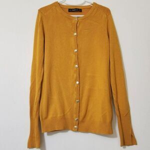 Zara Women's - Size S - Button Up Amber Gold Butterscotch Cardigan Sweater